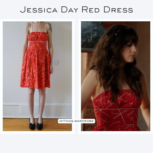 Red Print Midi Dress ASO Jessica Day - Picture 1 of 8